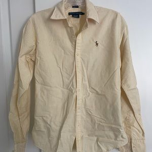 Ralph Lauren Yellow Striped Oxford Slim Fit